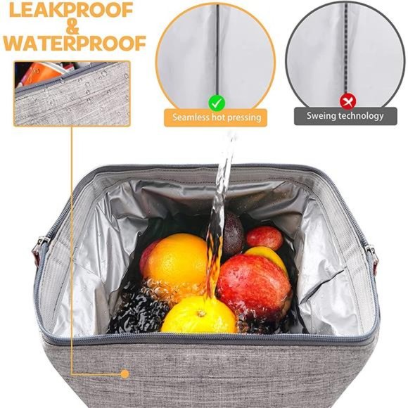 Cooler Backpack 30 Cans Insulated Leakproof Cooler Bag, Waterproof (Grey) - Picture 6 of 7